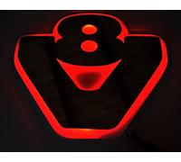 LED Interior Plate Matt Grey V8 Sign for All Scania Trucks 24V Red (54 x 46 cm)