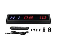 LED Interval Timer High-Contrast Fitness Clock for Gym Training and Home Workouts, Aluminum Alloy Cover, 10.6 X 3.5 X 1.2in