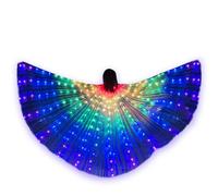 LED Isis Wing - Belly Dance Glow Light Up Costume Party Club Wear with Sticks for Women/Girls(adult, rainbow)