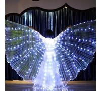 LED Isis Wings, Belly Dance LED Isis Wing Adult Women Butterfly Wings for Girls, Glow Angel Wing with Telescopic Stick Glowing Light Up Costume for Carnival, Stage, Halloween Christmas Party