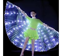 LED Isis Wings,Belly Dance Wings,LED Wings Light Up Butterfly Cape Colorful Butterfly Wings Lightweight Portable Belly Dance Costumes Wings for Adults Kids Stage Show Carnival (Adult color)