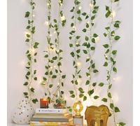 LED Ivy Garland With Fairy Lights, 100 LED Warm Lights Emitting Soft Glow on Realistic Foliage, Waterproof And Safe for All Weather Use, LIFELIKE LEAV