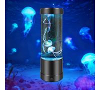 LED Jellyfish Aquarium Lamp, 7 Colours Round Realistic Aquarium Mood Light, Relaxing Mood Night for Kids Adults Home Office Bedroom Decor(Style 1)