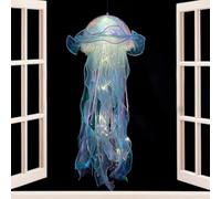 Led Jellyfish Lantern - 1 Pc Jellyfish Lamp | Mermaid Jelly Fish Night Light | Dazzling Appearance, Carrying Pole, Button Battery (AG13) Included