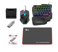 LED Keyboard And Mouse Set - Mechanical Keyboard Mouse Combo, Half-Hand Ergonomic Converter Adapter, Compact Input Control System | Ideal For Office Work, Coding, Streaming, Typing