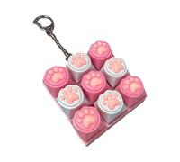 LED Keyboard Keychain, 9 in 1 Fidget Clicker, 3x2 Inches Sensory Game with Cat Paw Feature, Material Keychain, Accessory with Realistic Design, Keychains Toy for Desk & Christmas