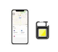 LED Keychain Flashlight Mini COB Torch 500 Lumen with 3 Light Modes, Works with Apple Find My App finding your items(iOS only) , Rechargeable Emergency Light with Folding Bracket Bottle Opener Magnet
