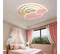 LED kids Room Light Modern Rainbow Cloud Design Ceiling Lamp Kids Light Dimmable 3000K-6500K with Remote Control Ceiling Light Acrylic Chandelier Boy Girl Bedroom Living Room Lighting Lamp,Pink,45cm