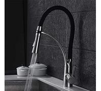 Led Kitchen Faucets with Rubber Design Chrome∕Gold Mixer Faucet with Aerator for Kitchen Single Handle Pull Down Deck Mounted Crane Universal Flexibility,Brushed Nickel