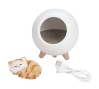 LED Kitten Night Light with Touch Dimming and Built-in Battery for Bedroom Nursery Kids Room Decor - Soft Energy Saving Ambient Atmosphere Lamp Warm Light (White)