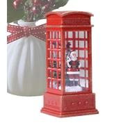 LED Lamp, Christmas Lighted Box, Telephone Booth Night Light, 5.1x5.1x12 cm, London Phone Booth Christmas Lamp with LED Design for Festive Decorations