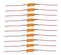 LED Lamp Decoder 10pcs Set, 50W 6 Ohm Resistor for Cancelling Brake Light Faults and Hyper Flashing