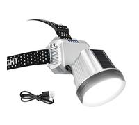 LED Lamp - Solar Power Head Light with Battery, IPX5 Waterproof | Light Sensor Hitch Lamp for Outdoor, Work, Cycling, Night Walking