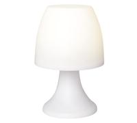 LED Lamp with Timer Function, White, 19 cm High, Battery Operated, Bedside Lamp, Lamp for Children's Room, Camping Lamp