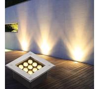 LED Landscape Lights - Outdoor Buried Inground Light, 85-265V Recessed Floodlight, IP67 Waterproof for Gardens and Stairs