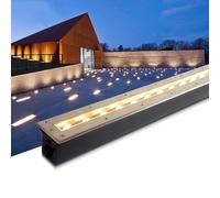 LED Landscape Lights - Outdoor Buried Lights, AC 220V Long Strip Ultra-Thin Wall Lights, Ip67 Waterproof Embedded Spotlight