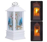 LED Lantern, LED Decorative Christmas Elk Lantern Desktop Warm Light Hanging Xmas Decoration for Home Bedroom Living Room, Snow Globes and Thesaurus