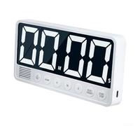 LED Large Screen Timer with 2000mAh Battery, 99H59M Countdown & Positive Timer, Auto Shutdown, Type-C Rechargeable for Kitchen Study Fitness Exam Meetings, White