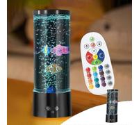 LED Lava Lamp for Aquarium, Decorative Lamp with Remote Control, Mini Bubble Lamp with Multi-Color Changing Light, Lava Lamp for Aquarium-h