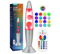LED Lava Lamp for Kids Adults: Remote Control 17 Colors Changing Liquid Motion Lamps for Boys Girls - 13“ Small Table Lamp with 4 Glitter Modes for Bedroom - Christmas Mood Night Light Decorations