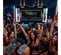 LED Letter Bottle Presenter for Night Club, Bottle Service Sign, Lighted Display Custom Message APP Programmable, Cinema Light Box Club Signs, with Remote Control,B