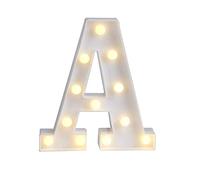 LED Letter Lights Alphabet, Alphabet LED Letter Lights Light Up White Plastic Letters Decorative Alphabet Light Letter For Love Wedding Home Party Holiday Bar Decoration (A)