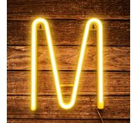 LED Letter Lights, Letter Neon, LED Neon Light Sign, 22cm Alphabet Neon Wall Light Sign, USB/Battery Operated for Birthday