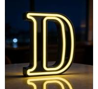 LED Letter Lights, Light Up Letters D, Alphabet Sign Gifts for Girls Women Party Birthday Decorations Valentine Wall Table Decor Battery Operated (D)