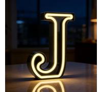LED Letter Lights, Light Up Letters J, Alphabet Sign Gifts for Girls Women Party Birthday Decorations Valentine Wall Table Decor Battery Operated (J)