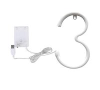 LED Letter Number Neon Lamp Romantic Luminous Decorative Light for Love Proposal Party Wedding Christmas Anniversary Home Yard PC Material Design (Number 3)