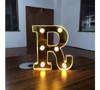 LED Letter R Lights 16cm Marquee Decoration Light Up 0-9 Numbers Night Light Letters Lights Sign for Party Wedding Anniversary Decor Battery Operatgn