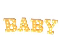 Led Letter Sign, Luminous Characters, Warm Yellow Light, Decorative Night Light For Showers, Gender Reveal, Birth Announcements, Comes With A, B, B, Y, 22.5 Cm High, Set Of 4