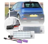 LED License Number Plate Lights Compatible With Fiat Punto Bravo Grande Punto Evo Canbus Error Free White Led Tail Tag Registration Lamps