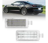 LED License Plate Lights Compatible w/2010-2013 Chevy Camaro Coupe Convertible, OEM Led Number Lamps Replacement Canbus Error Free 6000K 18-SMD Led Xenon White Led Rear Tag Light Kit Assembly