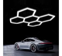 LED Light 120 Lumens 6500K White Hexagonal Honeycomb Design, IP54 Waterproof for Auto Repair and Fitness Venues