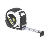 LED LIGHT 8M TAPE MEASURE, ABS Plastic Case, Nylon-Coated Steel Blade, Metric & Imperial Scales, 1 in Pack