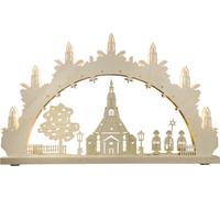 Led Light Arch 7 Branches "Seiffener Church" 52.0 x 31.7 x 4.5 cm New Schwibboge