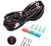 LED Light Bar Wiring Harness 12V: Wiring Harness Kit with 40A Fuse Relay ON/OFF Waterproof Switch, 10ft 16AWG, for Car LED Work Fog Light Spot Light (2 Lead, Max 300W)