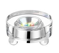 LED Light Base Crystal Display Stand In A Variety of Colors,Lighted Up Stand Color Changing Small LED for 3D Glass Crystal Art,Holiday Party Decoration. (Round)