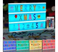 LED Light Box, Message Light Box, Message Light Box with 311 Letters and Emojis, Remote Control, A4 Light Box for Wedding, Birthday, KTV, Bar, USB Powered and Battery Powered