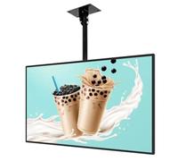 Led Light Box Poster Display, Ultra Slim Wall Mounted Illuminated Billboard with Telescopic Pole, Perfect for Restaurant Cafe Shops Advertisement