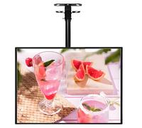 LED Light Box, Slim Snap Frame 3D Menu Board for Restaurants and Cafes, Wall Mounted Billboard Display, Vertical Screen 60x70cm, Backlit Poster Signage