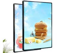 Led Light Box-Ultra-Slim Pull-Out Light Box, Mounted Indoor Advertising Frame, Multiple Sizes, Ultra Thin Frame Tempered Glass Illuminated Menu Board for Office Hotel Restaurant Exhibiti black 75*120