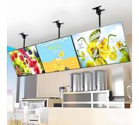 LED Light Box, Vertical Slim Display Screen Board, Wall Mounted Backlit Digital Menu Boards with Telescopic Pole for Theater, Restaurants, Bars, and Shops - 50x60cm
