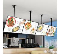 LED Light Box, Vertical Slim Display Screen Board, Wall Mounted Backlit Digital Menu Boards with Telescopic Pole for Theater, Restaurants, Bars, and Shops - 50x60cm