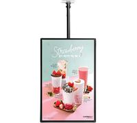 LED Light Box, Wall Mounted Backlit Digital Menu Board with Telescopic Pole for Theaters, Restaurants, Bars, Shops, Horizontal Display 60x70cm