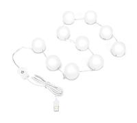 LED Light Bulb for Makeup Vanity Mirror 10Pcs Set USB 3 Color Adjustable Brightness Soft Light for Dressing Room Interior Decoration