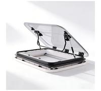 LED Light Caravan Roof Vent Hatch, 70° Tilt, Aluminum Frame, ABS Inner Frame, Shade, Easy Installation, Fits 25-35/35-45/45-55/50-60MM Roof, For Caravans, Motorhomes 700×500mm
