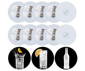 LED Light Coaster,8 PCS light up coaster,LED Drink Coasters Bar Beer Beverage Coasters Light Club, Wedding, Bar (white)