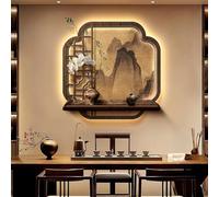 LED Light Decor Wall Art, Wall Hanging Sculpture Painting with Light, 3-Layer Frameless Sandstone Painting, Modern Home Decorative Wall Lamp for Entryway Living Room(C,70cm)